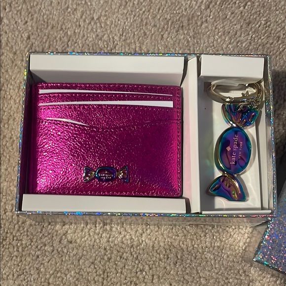 Kate Spade Fuchsia Card Holder with Iridescent Box - Picture 2 of 2